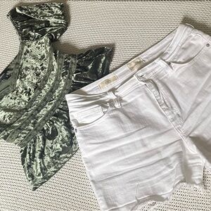Bape White Denim Shorts
